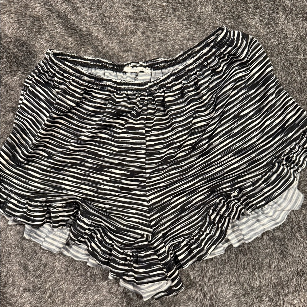 Striped Black and‎ White Kids Shorts